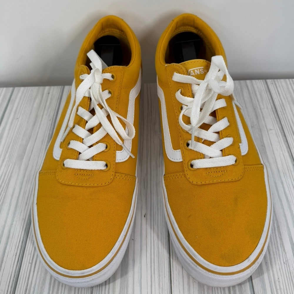 Vans Low Top Ward Yellow Canvas Skate Sneakers Women's Size 11 - Picture 4 of 10